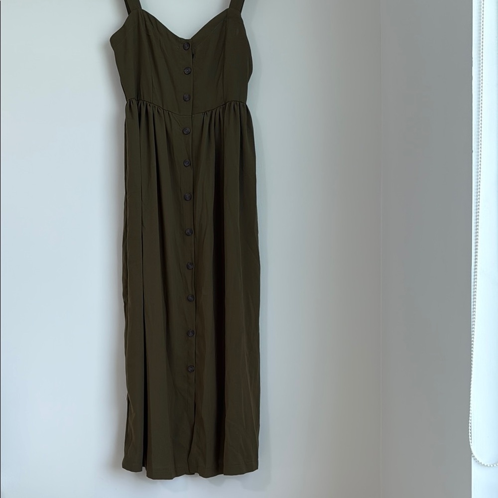 Green Sleeveless Sweetheart Maxi Sundress